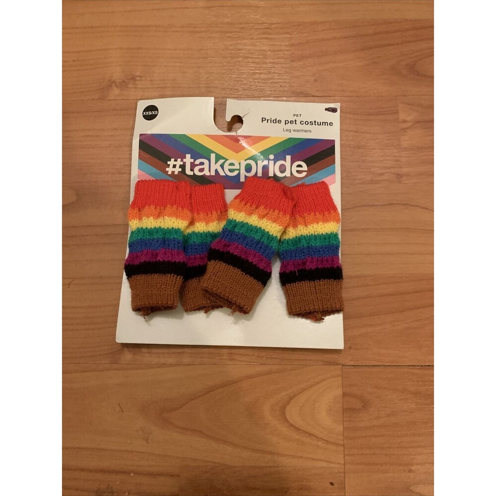 Take Pride Pet Dog Rainbow Striped Leg Warmers Socks Size XXS/XS